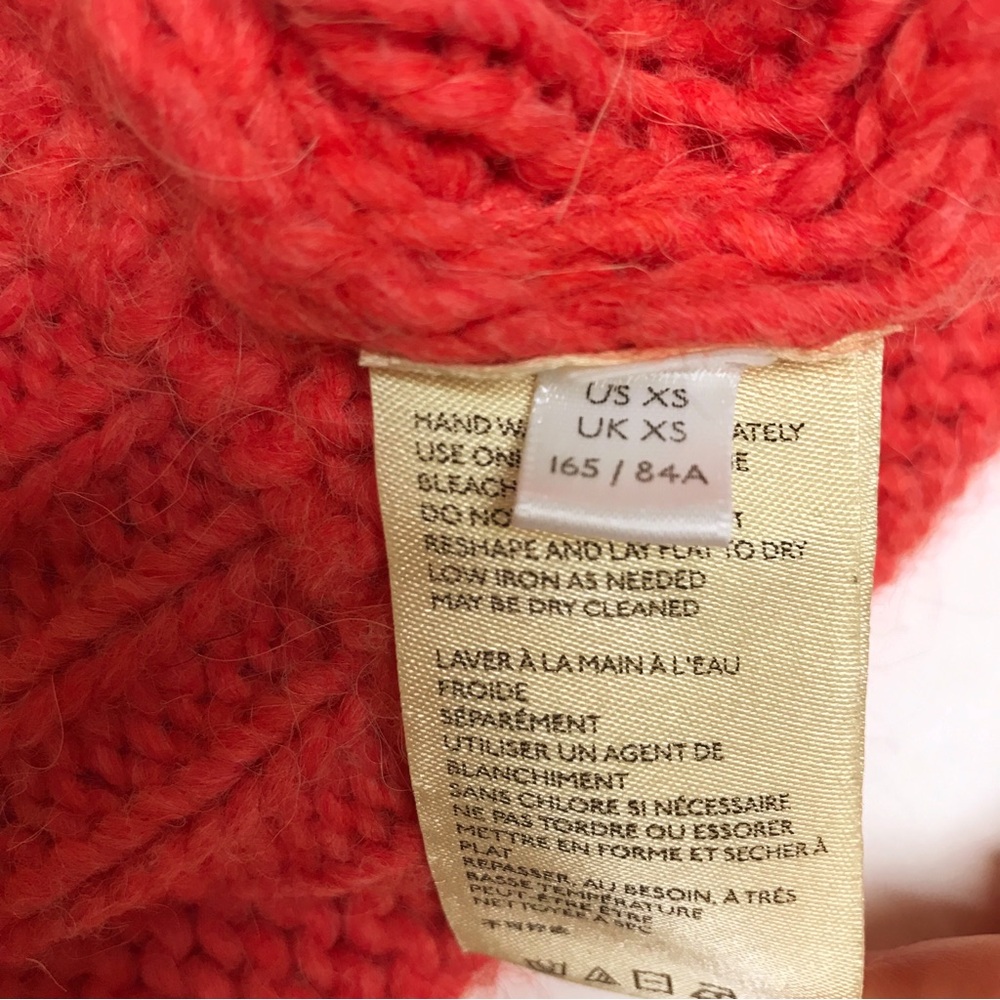 Anthropologie Mock Neck Knit Sweater Size XS Coral - Picture 10 of 10